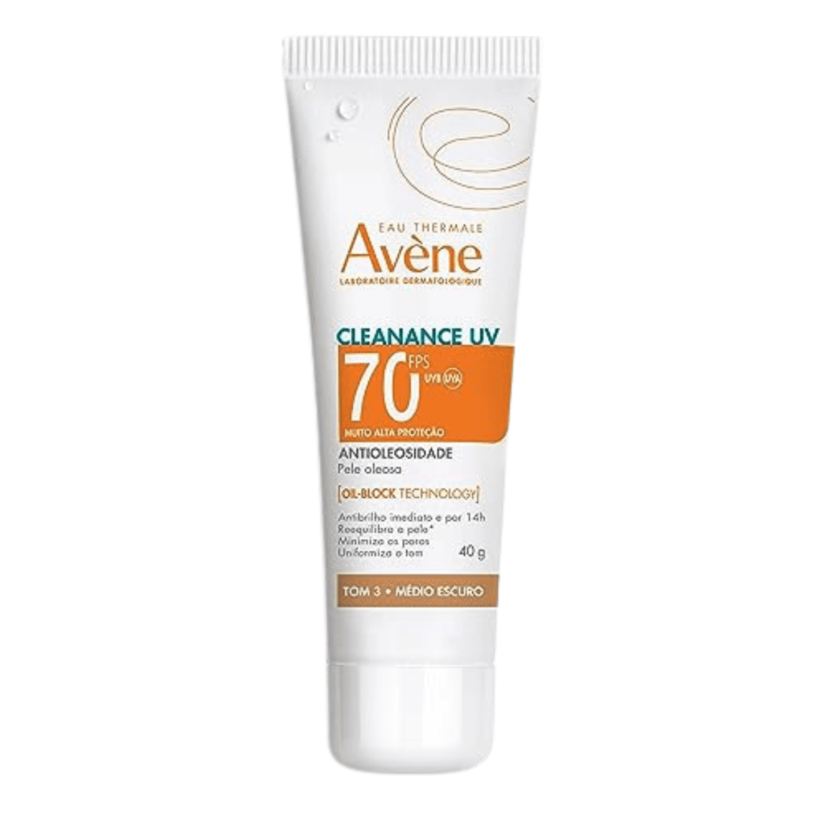 Protetor Solar Avene Cleanance UV FPS 70 Tom 3 Médio Escuro 40g